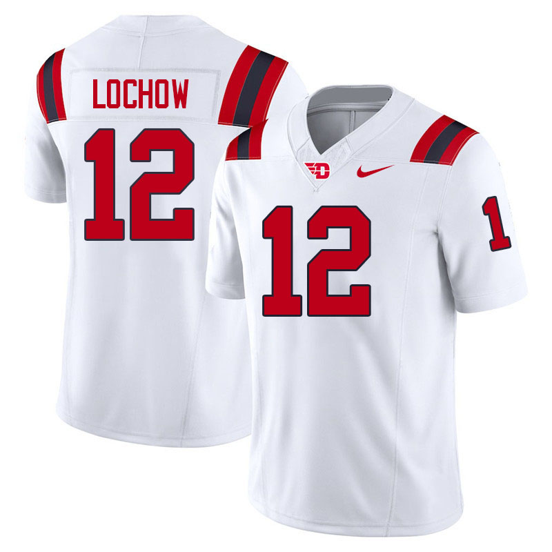 Dayton Flyers #12 Gavin Lochow College Football Jerseys,Uniforms-White